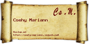 Csehy Mariann névjegykártya