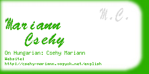 mariann csehy business card